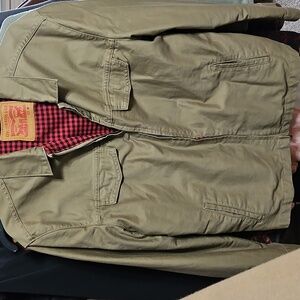 Levi's Khaki Lightweight Jacket with Red Lining